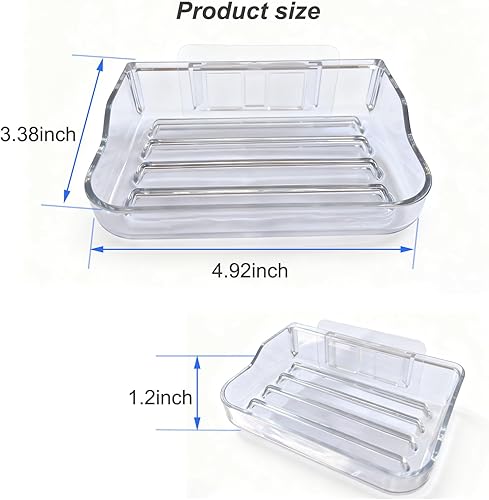 Miniatura 3 de Soporte de barra de jabón para ducha montado en la pared, contenedor de jabonera, adhesivo fuerte, sin perforaciones, para baño, fregadero de