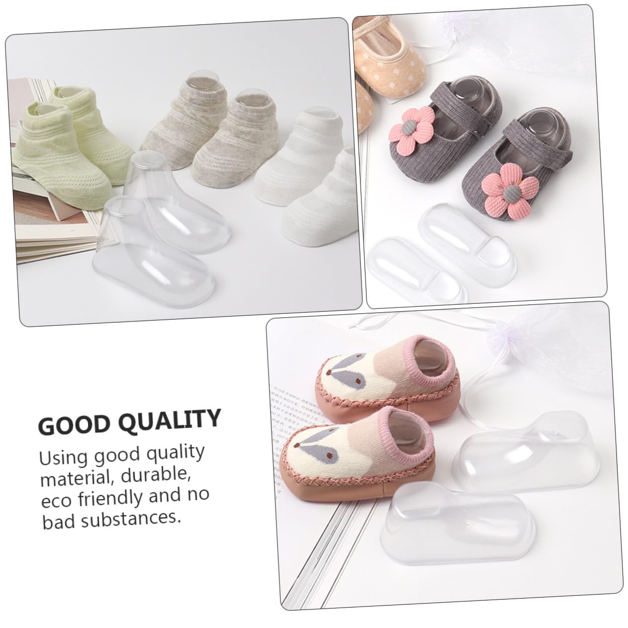 100 Stück Kunststoff Babyfüße Schuhhalter Transparente Babysocken Display Ständer Strapazierfähige Fußmodelle für Kleinkindschuhe und Socken Präsentation