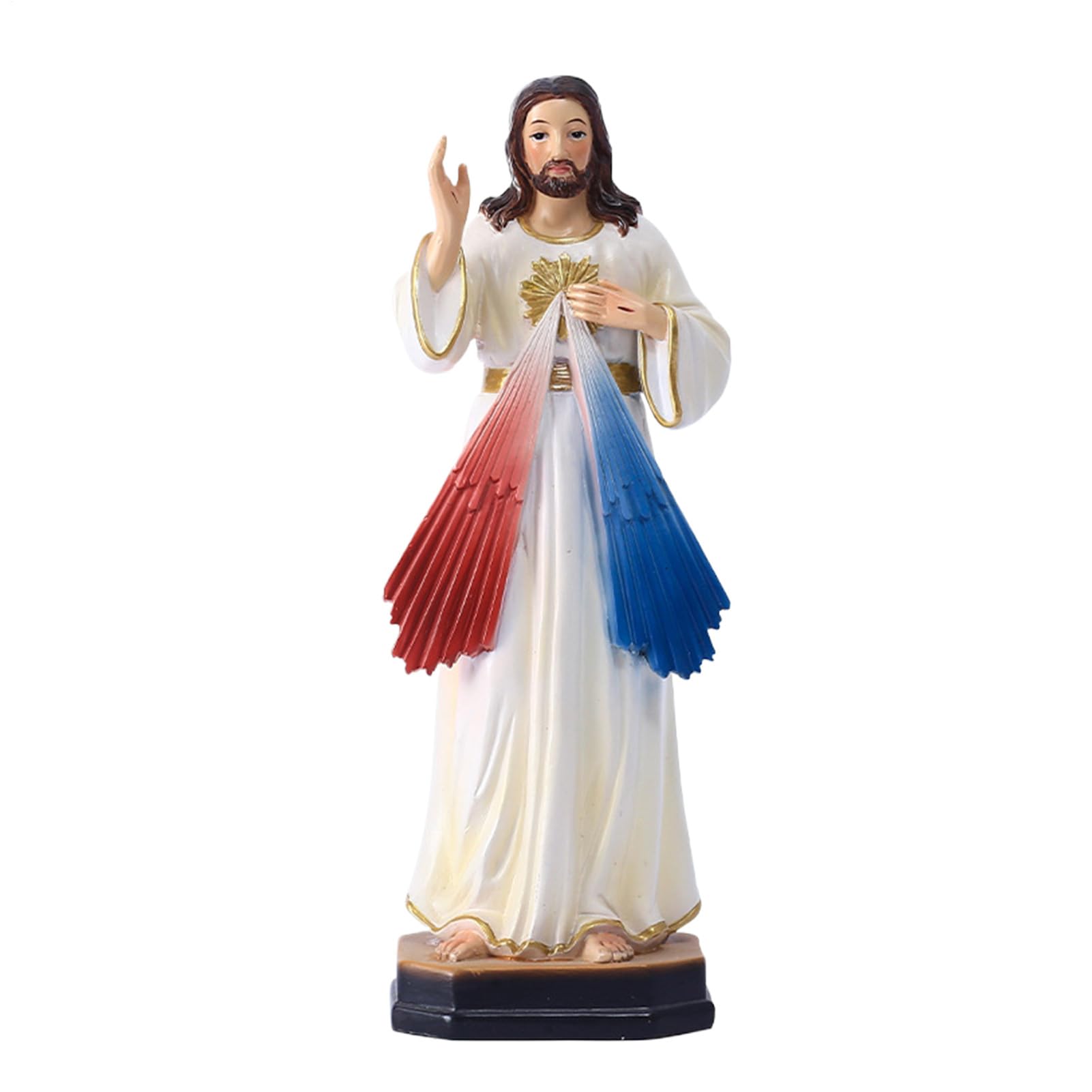 Figurki Jezusa - Święte klasyczne religijne przedmioty kolekcjonerskie 3D do domu i biura | Materiał żywiczny ze szczegółową cechą rzeźby, figurki Jezusa na biurko o eleganckim wzornictwie na wakacje