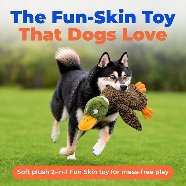 Foto 2 de 7 de Mejor mascota suministros 2 en 1 Fun piel Stuffless perro Squeak juguete