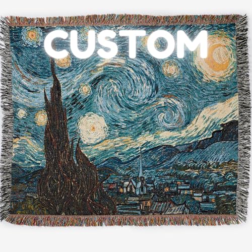 xzdesign Custom Woven Blanket Personalized Weavers Blankets with Photo, Customized