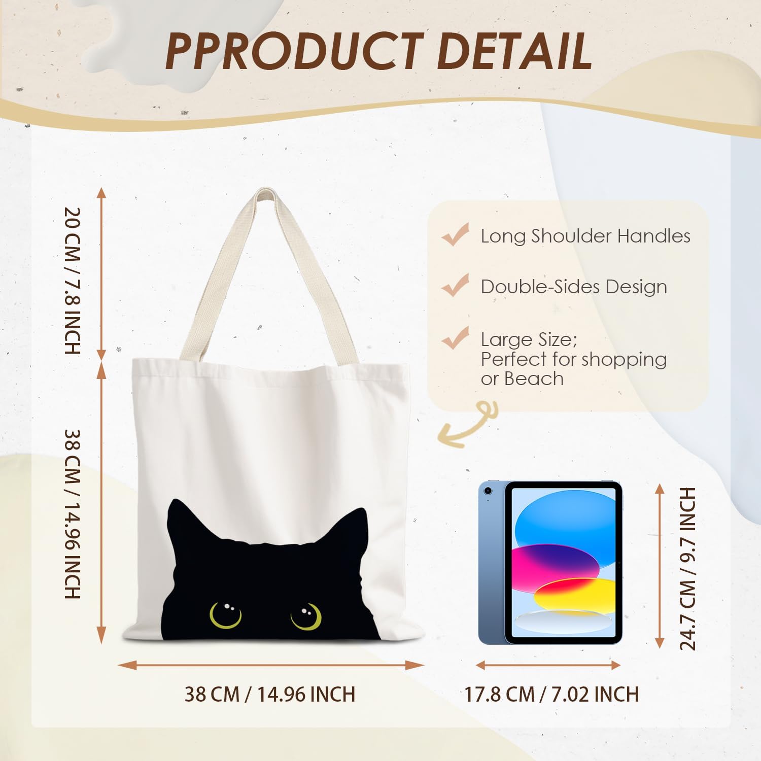 Canvas Tote Bag Aesthetic,Zoon Cow Dog Cat Tote Bag,Gifts for Women Canvas Tote Bags - Image 5