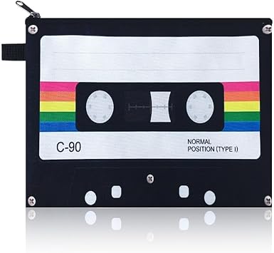 yaozeio Vintage Cassette Makeup Pouch for Women Men Retro Travel Cosmetic Bag for Best Friends Music Lover Anniversary Birthday Gifts for Retro Lovers Music Themed Makeup Bags Organizer