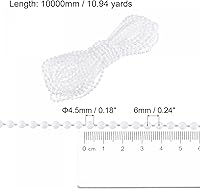 Vista 2 de uxcell Cable de cadena con cuentas, 11 yardas, persianas enrollables verticales romanas para cortinas de ventana, piezas de repuesto, color blanco