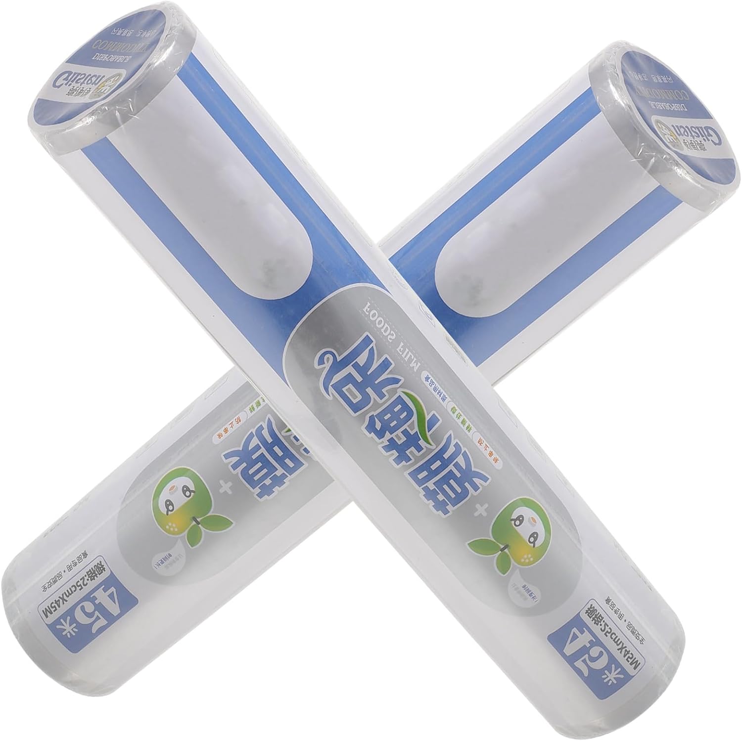 2rolls Disposable Food Cling Wrap Roll Pe Film Shrink Wrap Food Sealer Rolls Cling Film Cutter Boxed Pack