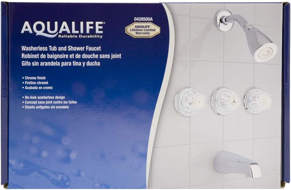 Gеt Pорulаr оƒƒеr Aqualife Three Handle Tub Faucet and Shower Set, Chrome