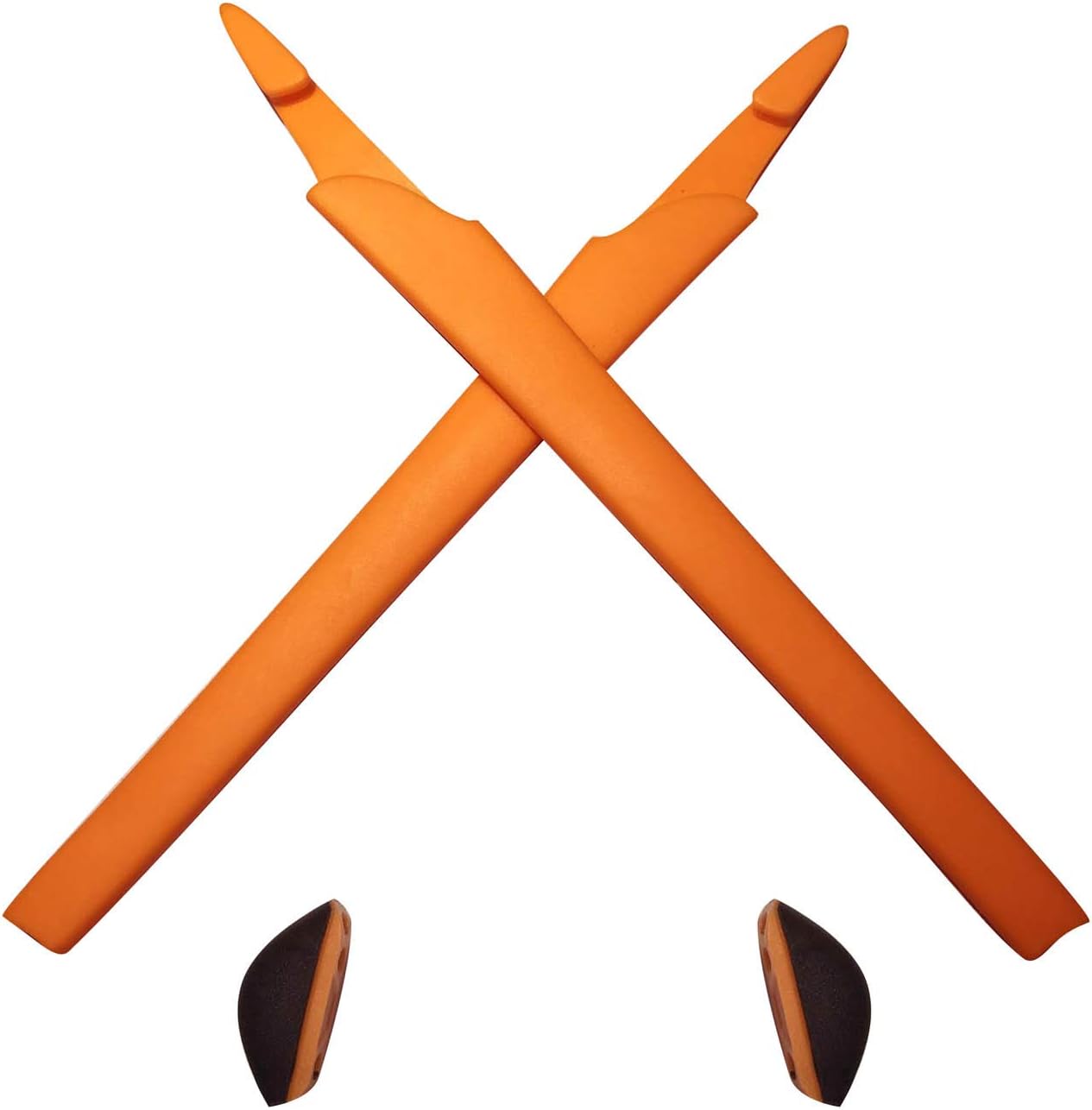 HKUCO Plus Orange/Green Replacement Silicone Leg Set for Crosslink Sunglasses Earsocks Rubber Kit