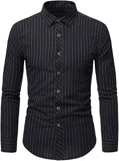 Men's Striped Long Sleeve Shirt Men's Striped Long Sleeve Shirts Thin Casual Shirts Shirt Solid Slim Fit Casual Business Formal Button Up Shirts Dress Shirts Business Regular Fit Wedding Work