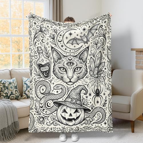 Couverture chat d'Halloween pour frissonner de douceur au bureau
