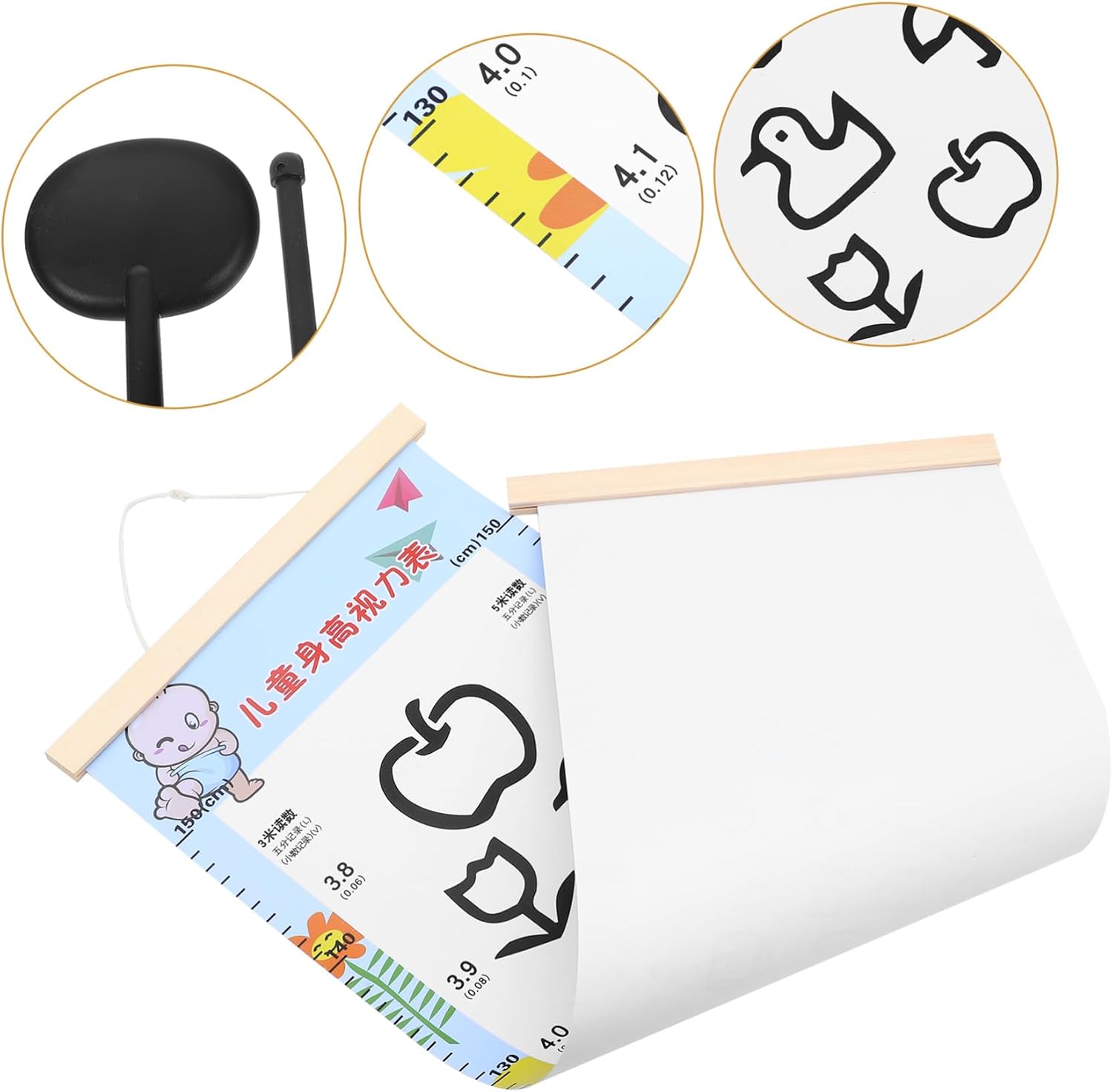 Mobestech 1set Frame Eye Test Chart for Boys and Girls and Adults Standard Testing Tool for Home School and Clinic Use Safe and Practical