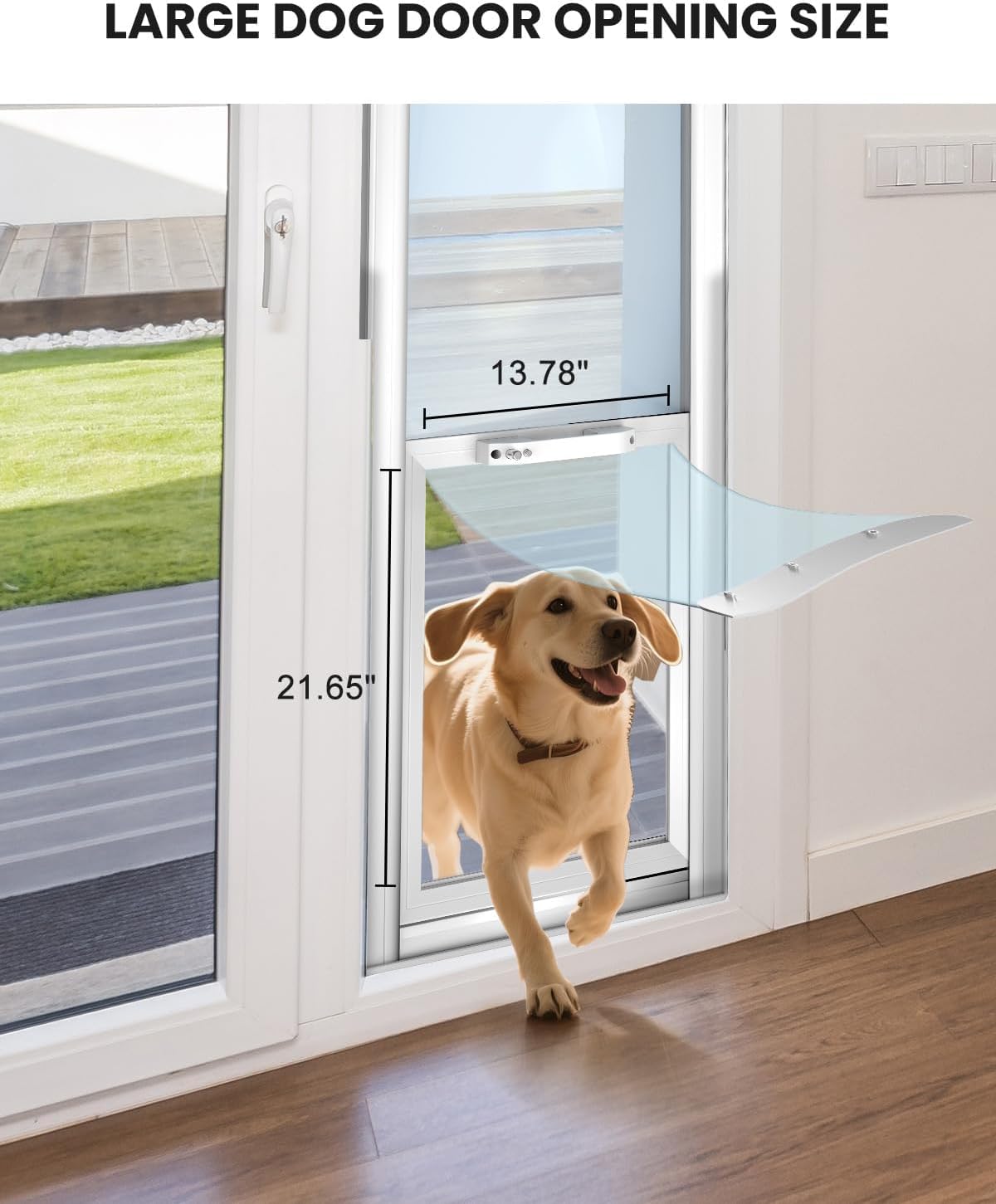 Dog Door for Sliding Glass Insert for Cat Doggie Doggy Pet Doors with Lock, Adjustable Height 74.8" to 80.71"
