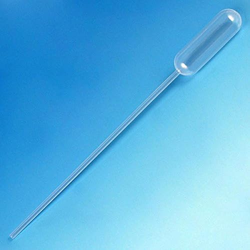 Globe Scientific 136030-500 LDPE Narrow Stem Transfer Pipet, Non-Sterile, Long Stem, Standard, 155mm Length, 4.5mL Capacity (Box of 500)