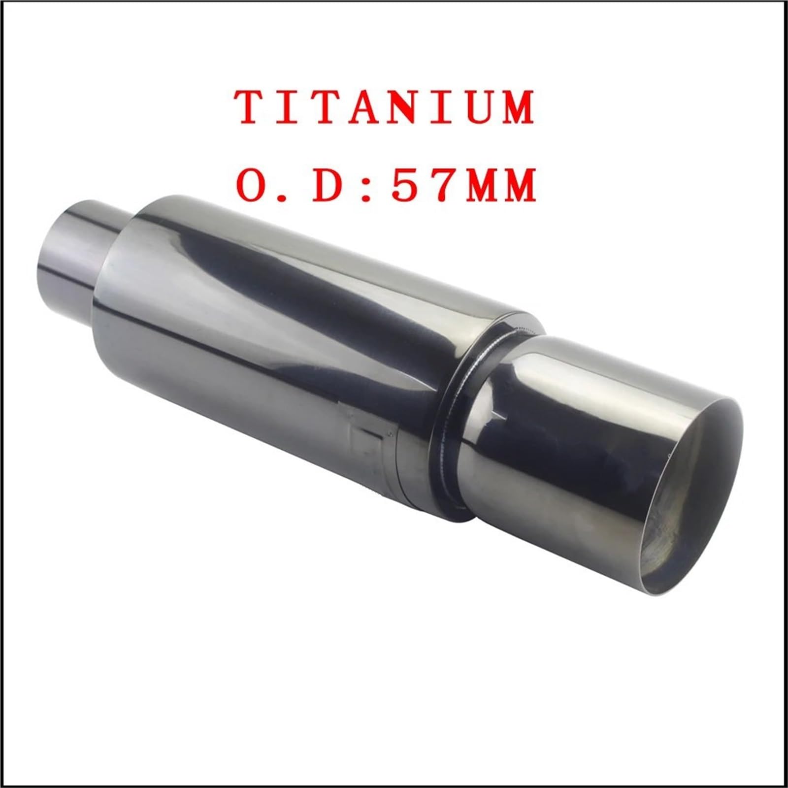 Tłumik układu wydechowego Układy wydechowe motocykla samochodowego końcówka tłumika uniwersalna stal nierdzewna ID 51 MM 57 63 wylot 90mm stylizacja tłumik rura wydechowa(Titanium 57mm)