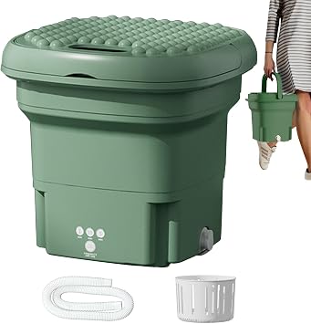 Folding Washing Machine, 2.8L Mini Washing Machine with 3 Modes, Portable Laundry Washing Machine, Mini Washing Machine for Washing Baby Clothes, Underwear, Thin Clothes, Socks, Folding Washing
