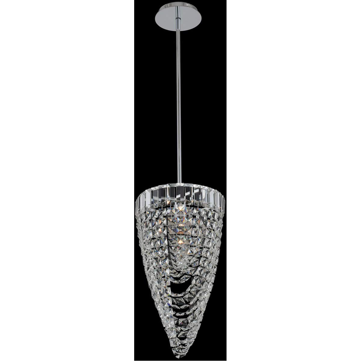 Allegri Lighting One Light Mini Pendant Chrome Finish with Firenze Crystal 035310-010-Fr001