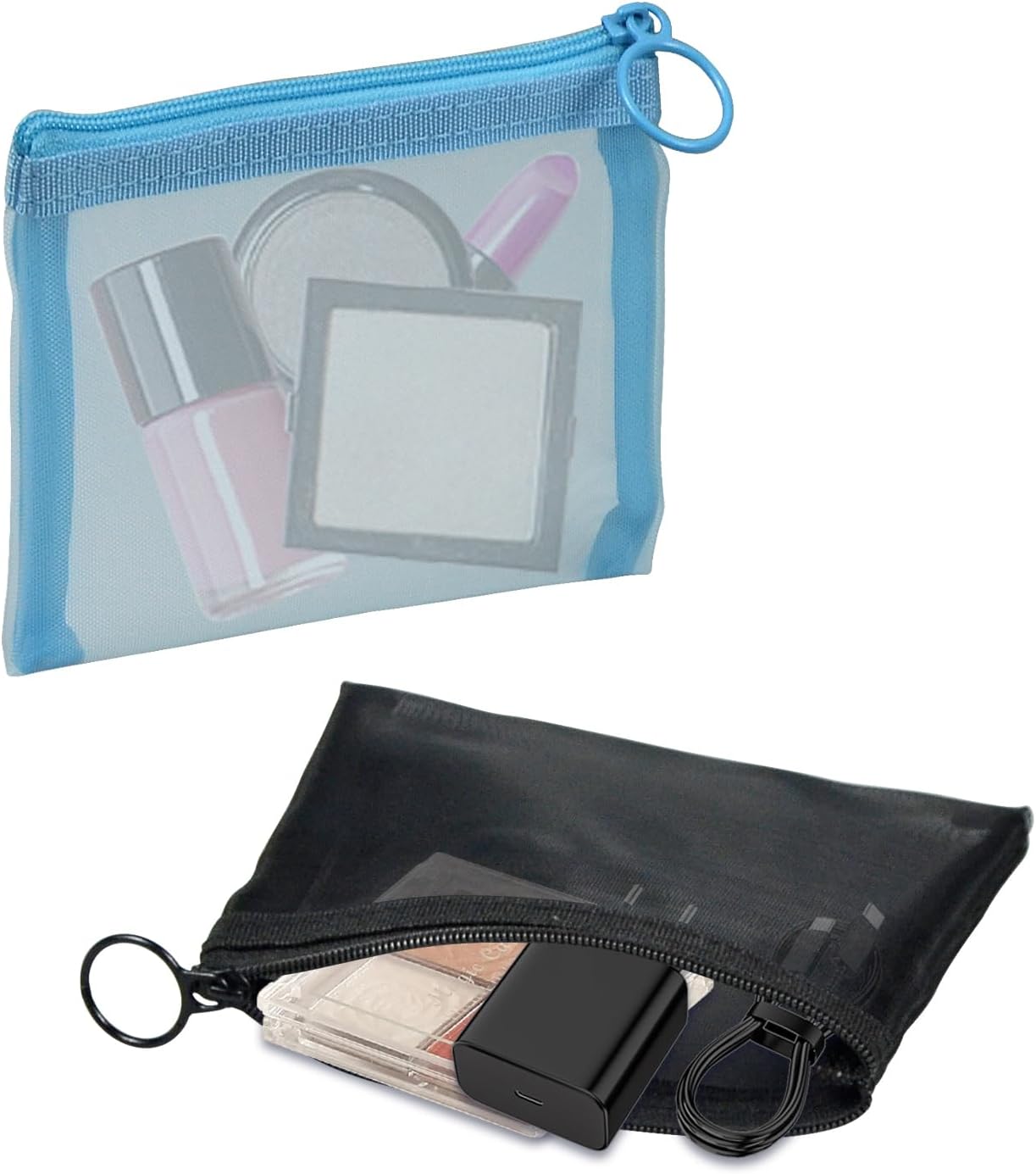 1-Piece Mesh Pouch, White, 3.93x5.11 inch image 3