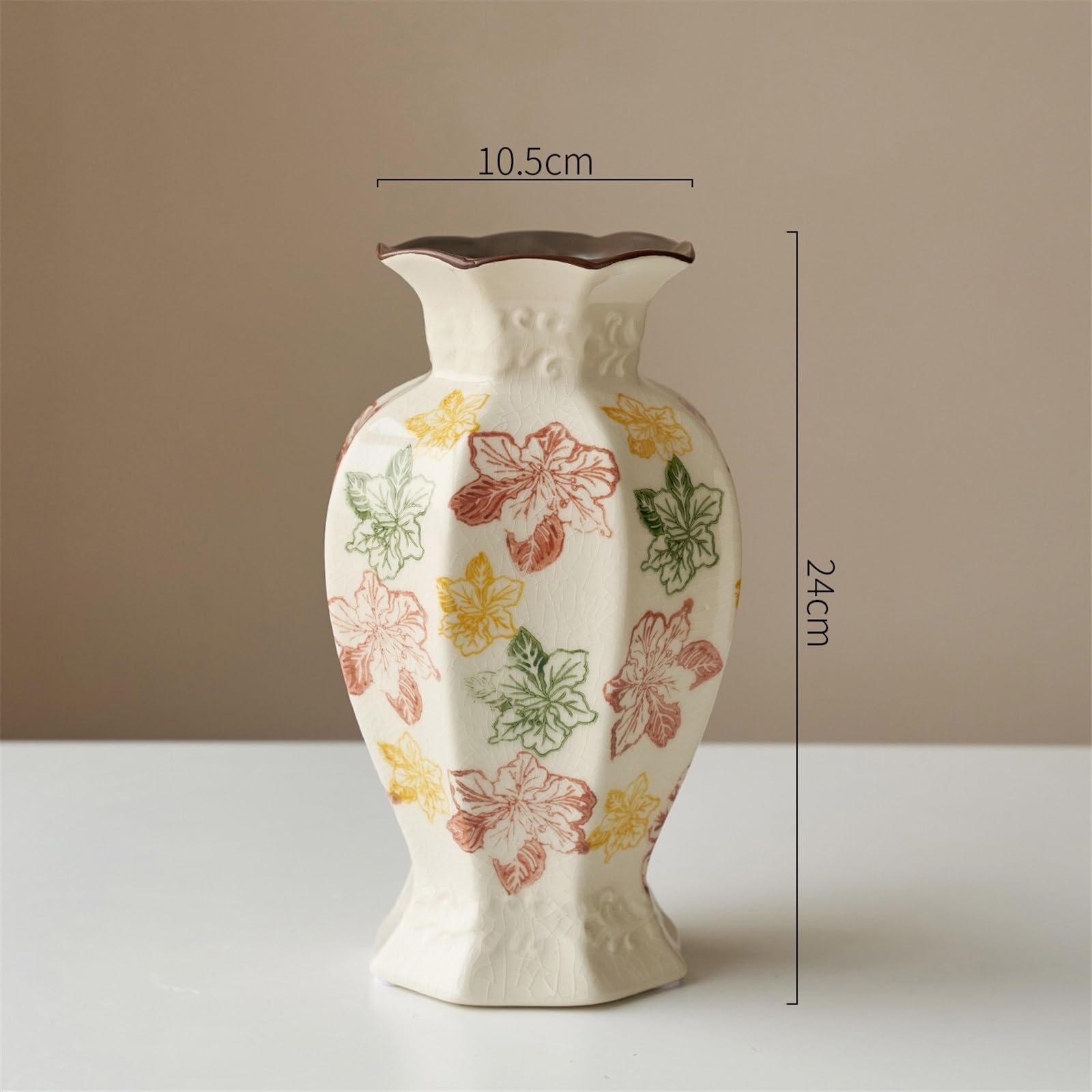 Wazon z kwiatami Crackle Glaze Ceramiczny wazon dekoracyjny w stylu vintage(Duży)