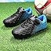 Skerxut Soccer Cleats, Kids Firm Ground Football Shoes, Boys Girls Athletic Outdoor (Black/Blue, Big Kid, 1, Numeric, US Footwear Size System, Medium)