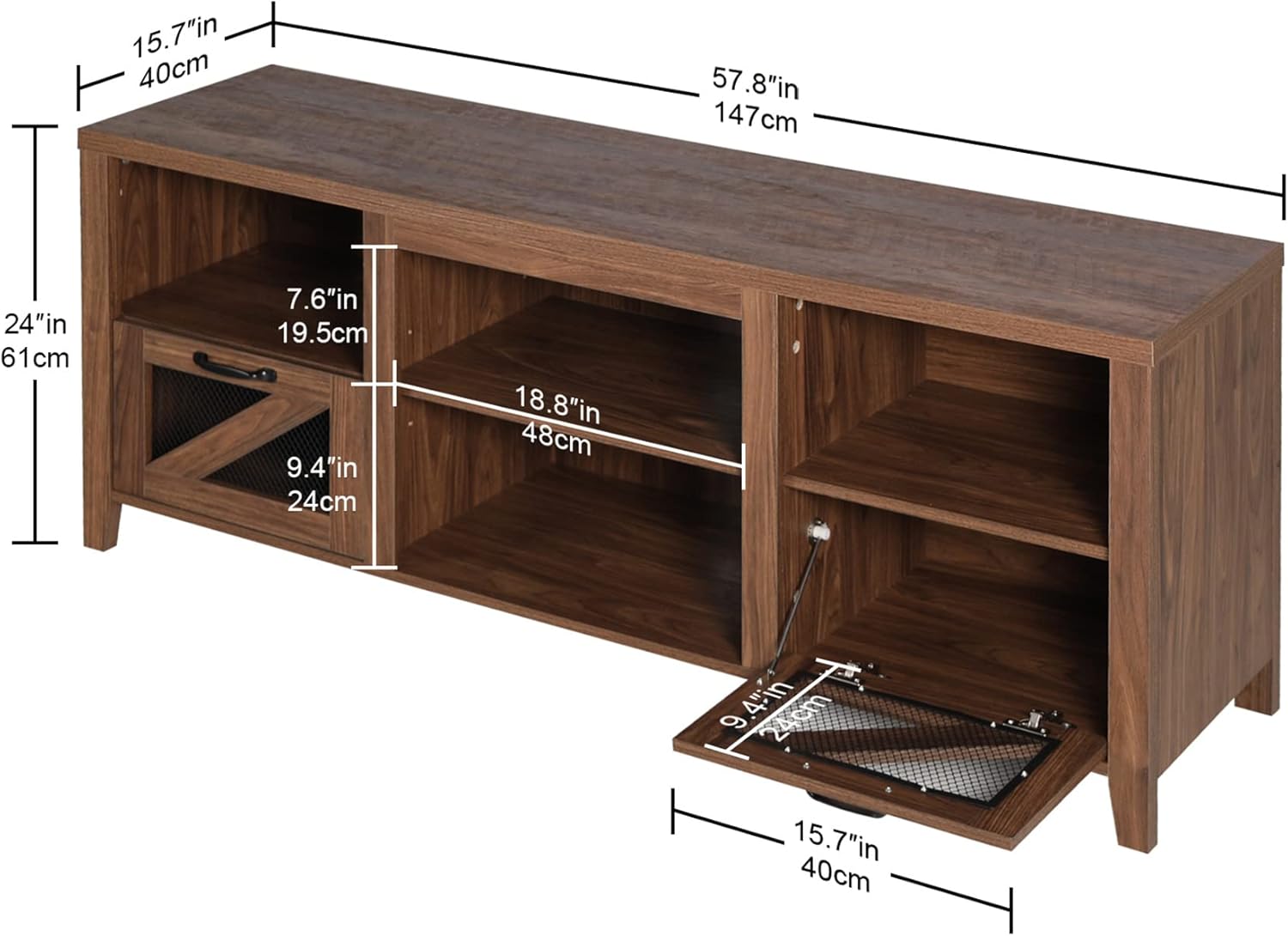 Buy GRAVFORCE Modern TV Stand for 55 Inch TV, 58 Mid Century