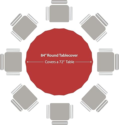 Miniatura 7 de Party Dimensions - Paquete de 12 manteles de plástico desechables rojos para mesas redondas de 84 pulgadas, manteles para fiestas, eventos y bodas,