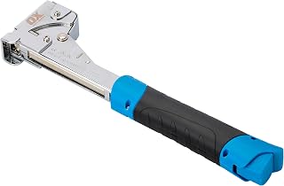 OX Pro Heavy-Duty Hammer Tacker, Flat Wire Staples 6-14mm, Rugged Steel, Ergonomic Grip, Bottom Loading, Professional Staple Gun