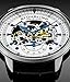 Stuhrling Original Mens Skeleton Automatic Dress Watch with Alligator Embossed Leather Strap Skeleton Dial