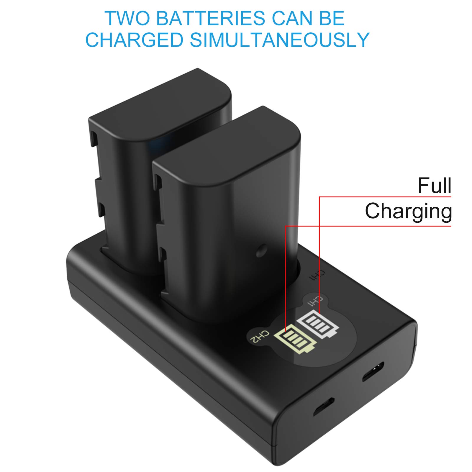 Batterie HOSAN DMW-BLF19 2000mAh – Compatible Lumix GH3, GH4, GH5, GH5S, G9 – 2 Batteries + Chargeur Double USB