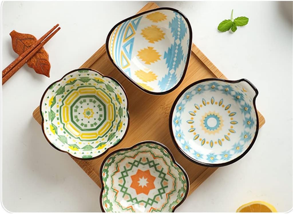 Plum Flower Dish Ceramic Small Household Soy Sauce Vinegar Seasoning Hot Pot Dipping Bowl Side Pickle Plate