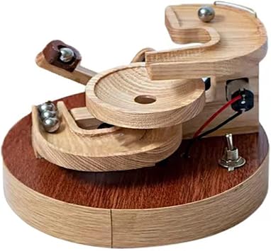 Wooden Marble Machine - Automatic Creative Perpetual Motion Machine Simulator Marble Run Craft Set, Handmade Marble Run, Non Stop Rolling Ball Toy, Kids Gift & Home Office Decoration