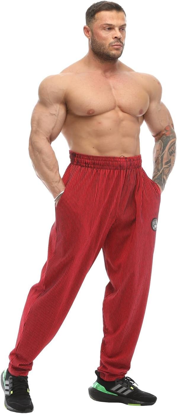 BGSM Men's Baggy Sweatpants with Pockets, Loose Fit Oldschool Gym Muscle Pants