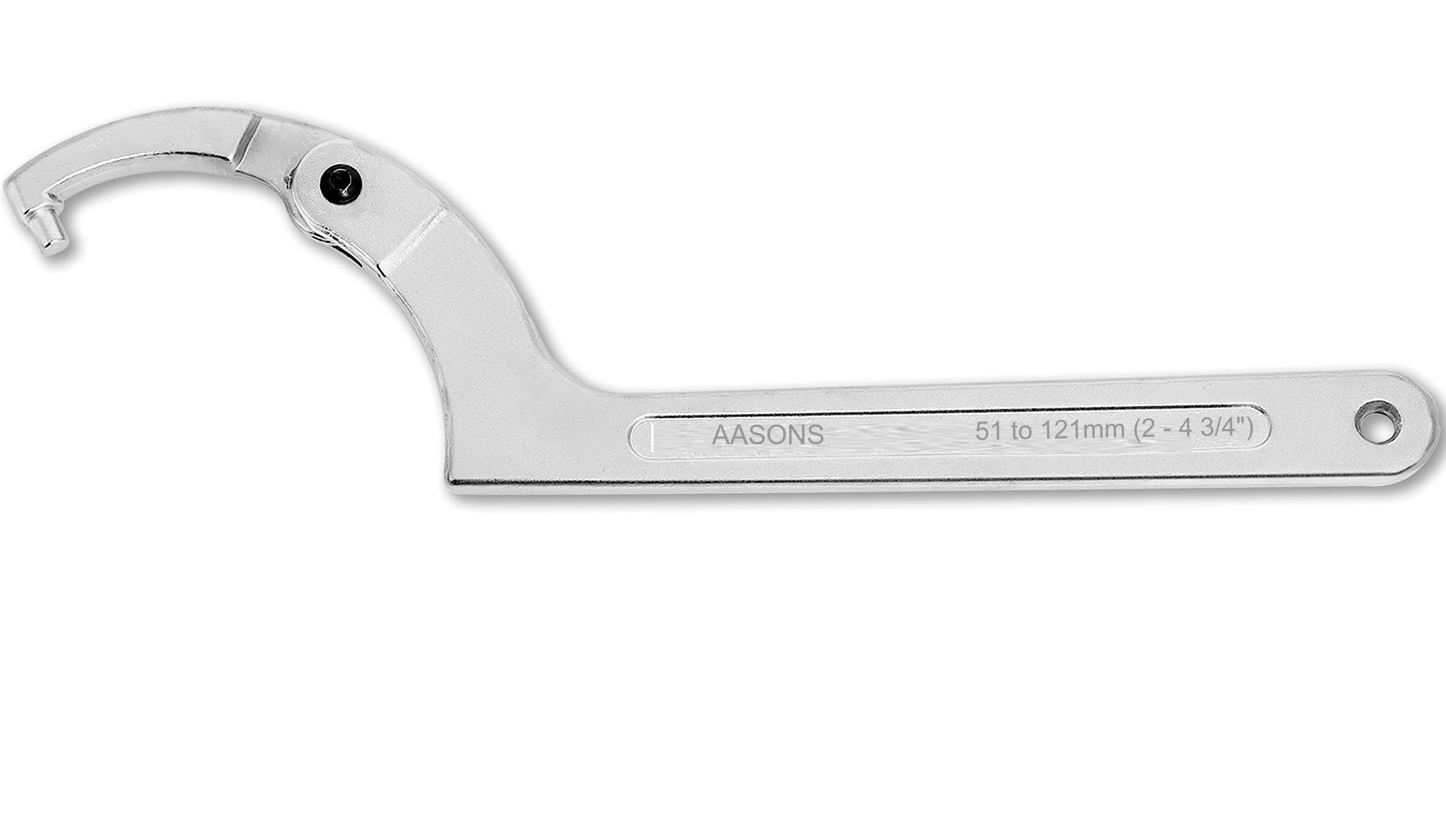 AASONS Adjustable C Spanner Hook Wrench Tool Pin Wrench Tool For Mechanical Equipments Vehicles Tighten Lock Nuts & Bearings, Round Head, 2 – 4 ¾” "(51 To 121mm), Chrome-Vanadium Steel-image-48