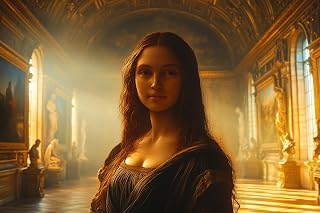 UV-ETRY DIY Paint by Number Kits for Adult Beginner, Mona Lisa Smiling in The Louvre Museum, Paint by Numbers Kits for Adults,Canvas Painting Gift Kit for Modern Home Wall Decor,40x50cm