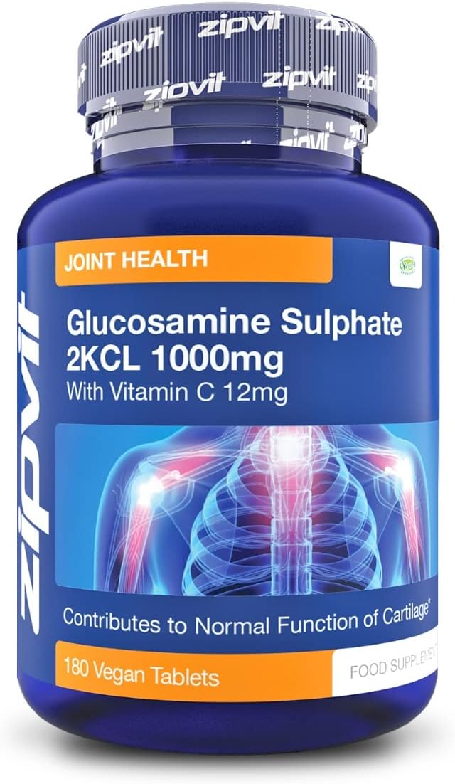 Zipvit Glucosamine Sulphate 2KCl 1000mg with Vitamin C, 180 Vegan