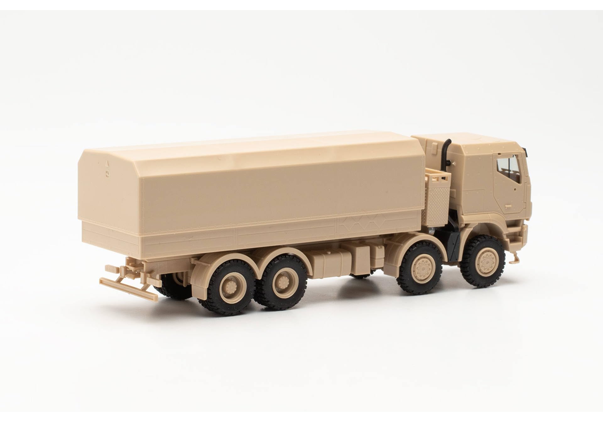 herpa truck model Iveco Trakker 8x8 protected flatbed truck, on a scale of 1:87, plastic miniature, made in Germany - Image 2