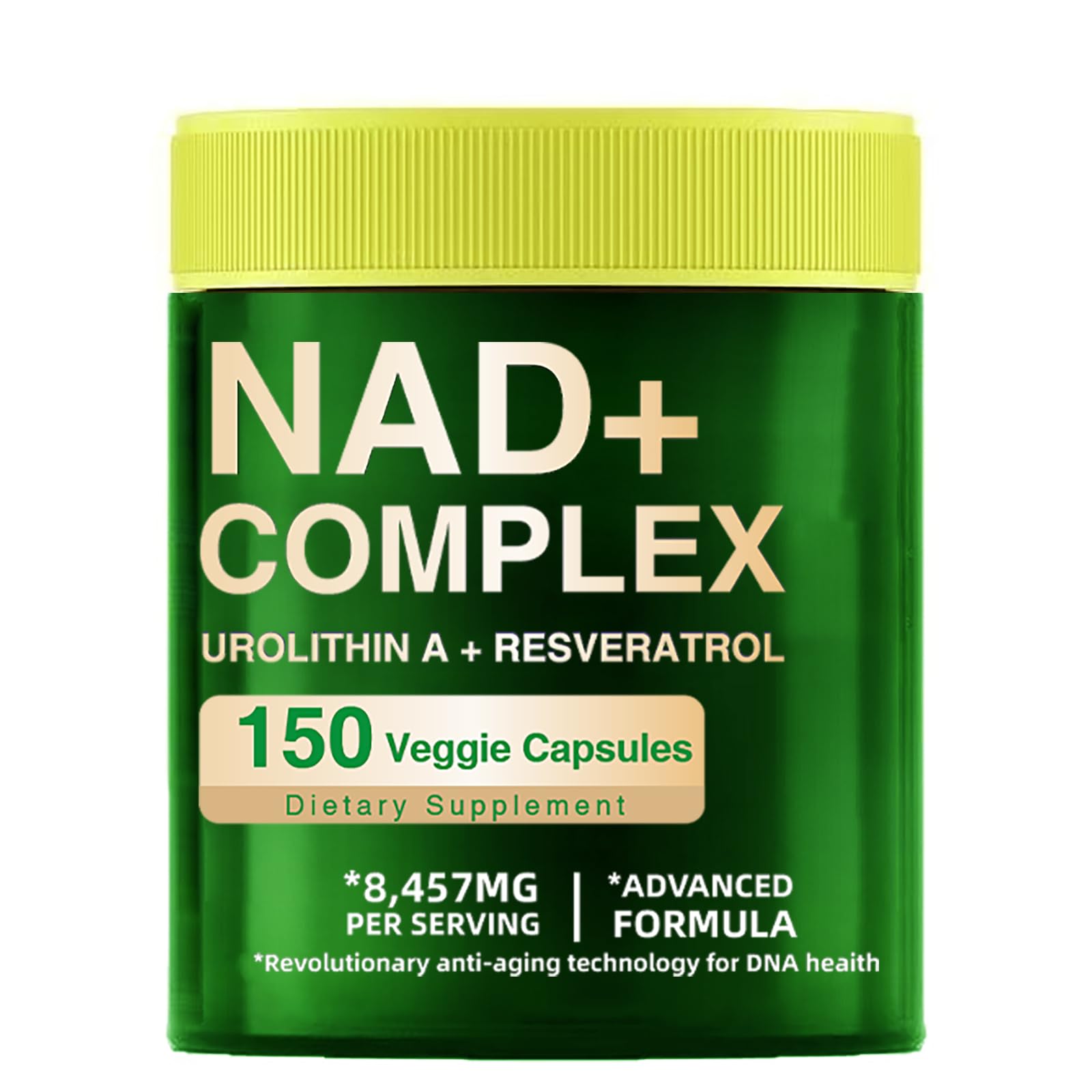 NAD Supplement 8,457 mg - NAD+ Complex with Green Tea, Astaxanthin, Resveratrol, CoQ10, Alpha Lipoic Acid | Cellular Support, Anti-Aging, Antioxidant and Energy Booster