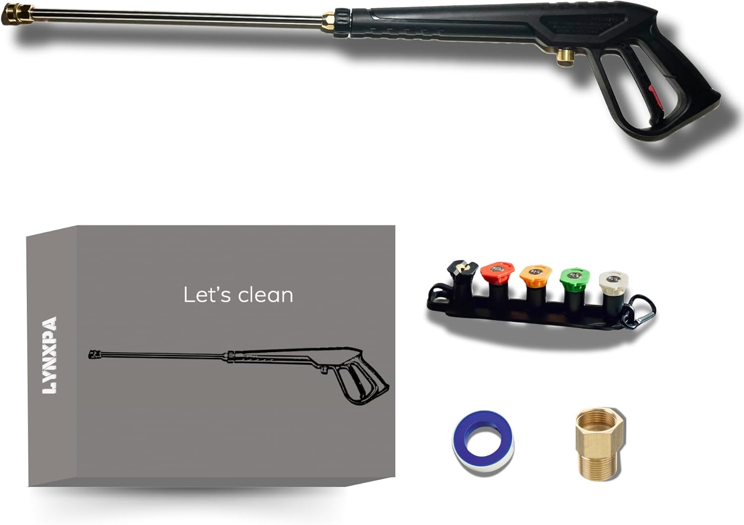 Omni Pa Pressure Washer Gun with Extension Wand, 39 inch, 3600 PSI, M22 Fitting. Premium Replacement Pressure Washer Sprayer and Wand Set. Ideal for Car, RV, and Home Wash