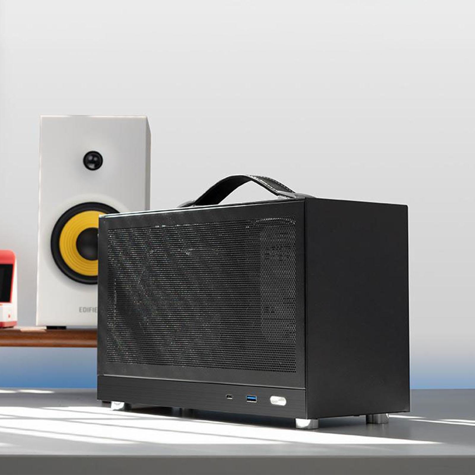 Box host per computer - ventilato, cornice durevole | Custodia per | PC desktop per il personale 'ufficio, giocatori di casa, studenti, singoli utenti, configurazione di workstation compatta,