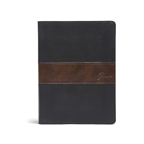 CSB Spurgeon Study Bible, Black/Brown LeatherTouch®, Black Letter, Study Notes, Quotes, Sermons Outlines, Ribbon Marker, Sewn Binding, Easy-to-Read Bible Serif Type