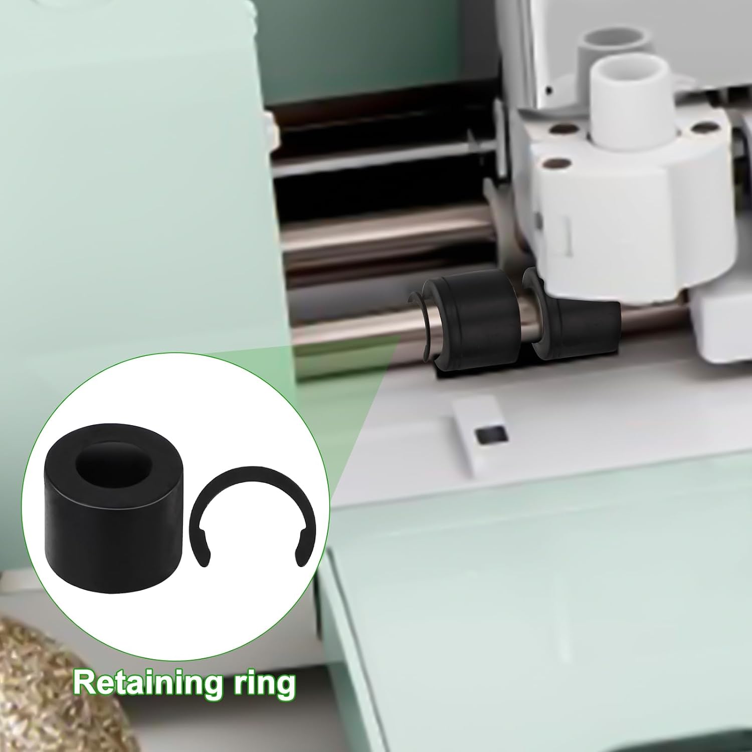 12pcs Rubber Roller Resolution for Cricut Maker, 12pcs Rubber Roller Replacement, Effectively Keep Rubber from Moving Retaining Clip Rings Compatible with Cricut Maker
