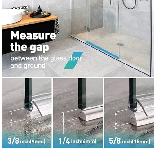 Shower Door Seal Set - 4 Pcs 3/8" X 77" Frameless Shower Door Bottom Seal And Side Seal Strip For 3/8 Inch Glass, Durable Shower Door Sweep - Stop Shower Leaks And Create A Water Barrier (10 Mm) #TOP5