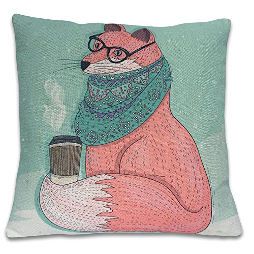 Korlon Thanksgiving Autumn Throw Cotton Linen Pumpkin, Truck, Happy 18 x 18 Inch Fall Pillow Covers, Fits 16 x 16-18 x 18 Cushions, Z - 4 Pack