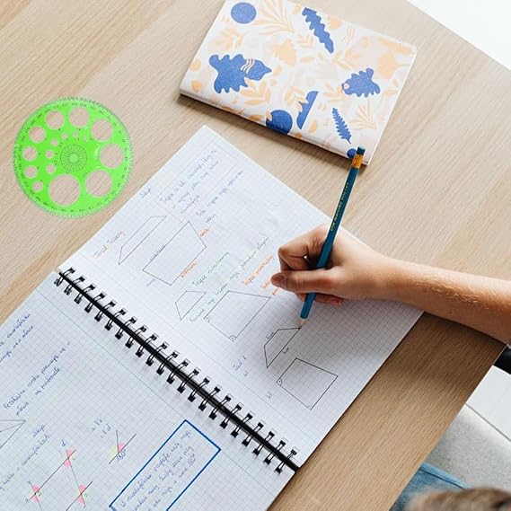 4 Pack Circle Drawing Template, Multi-Size Round Circle Stencil, Plastic Geometric Circle Ruler, Multifunctional Drawing Aid Tool for Student, Design, School, and Office Use(Green)