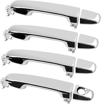Gledewen Chrome Exterior Door Handle Set Compatible with 2012-2017 Toyota Camry, 4 PCS Front Rear Left Right Handle