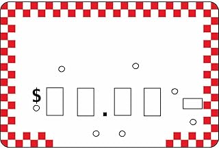 Pricing Dial Tag Red Checked Plastic - 2 1/2