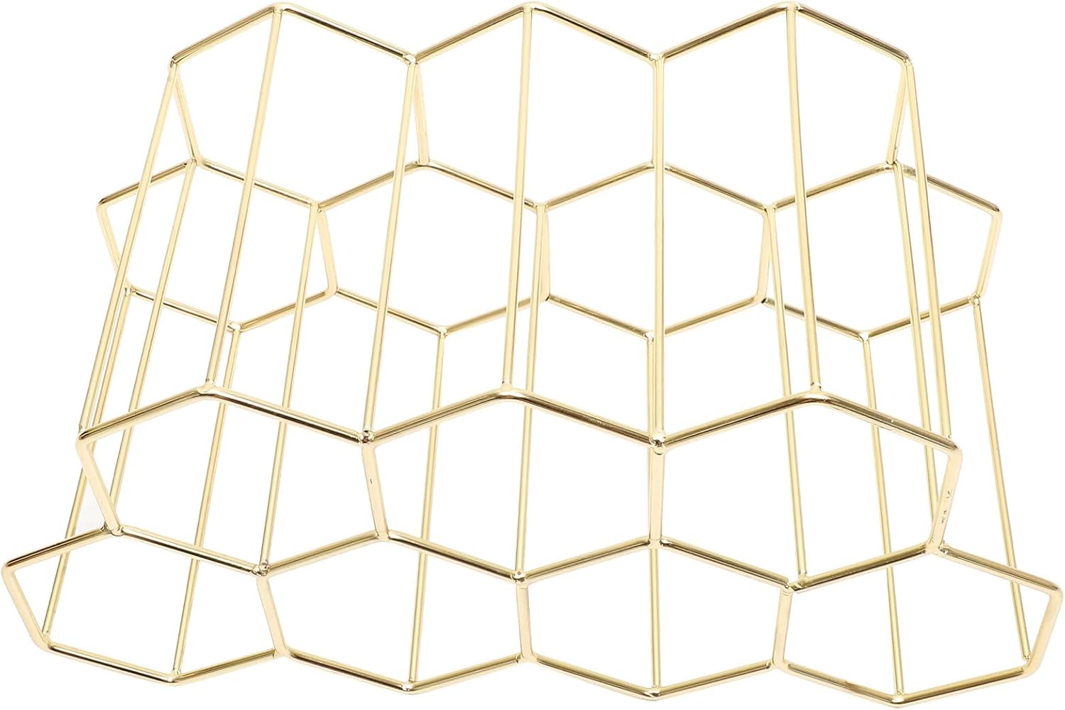 Metal Wine Bottle Rack 7-Hole Tabletop Wine Display Holder Gold Iron Art for Home Bar Kitchen Cabinet Decor