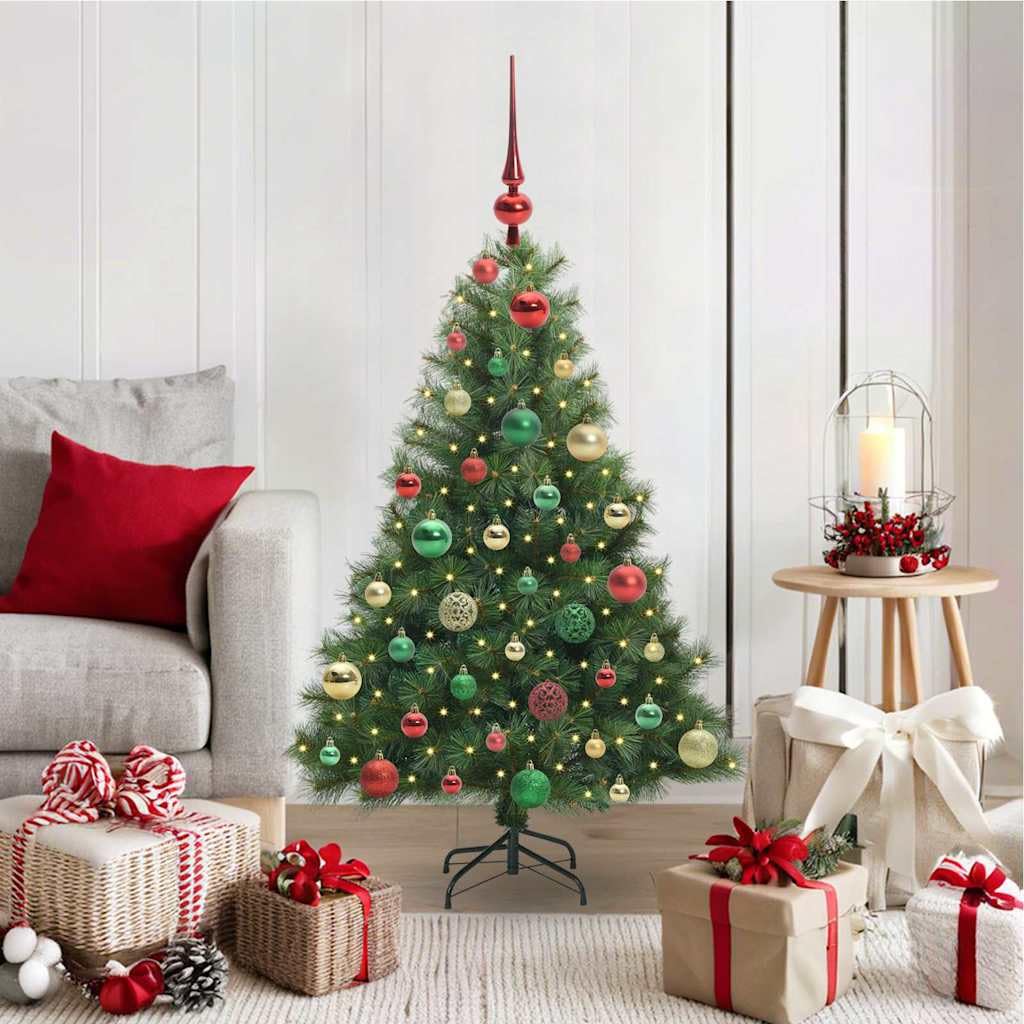 Sapin de Noël artificiel vert 120 cm avec LED illuminé pour salon