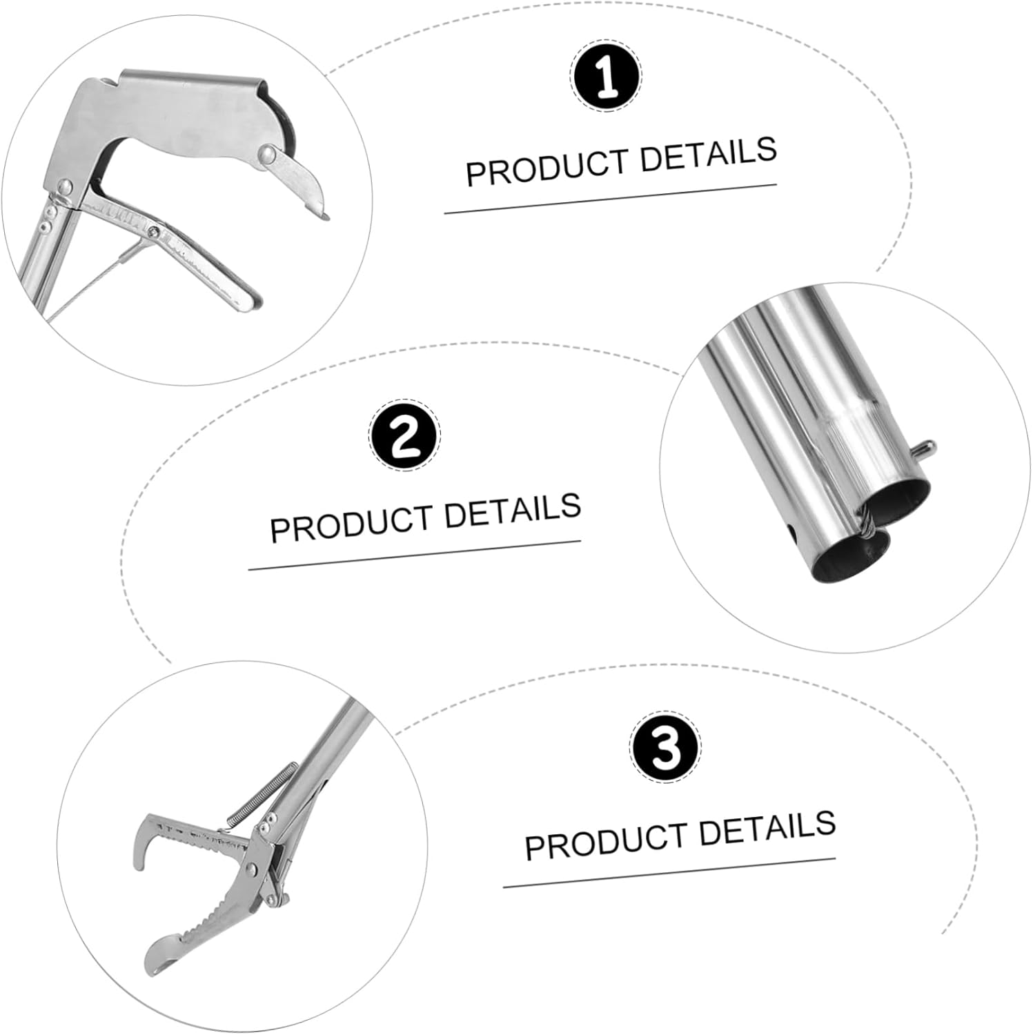 1pc Safe and Easy to Use Snake Trap Clip Stainless Steel Folding Snake Catch Clamp