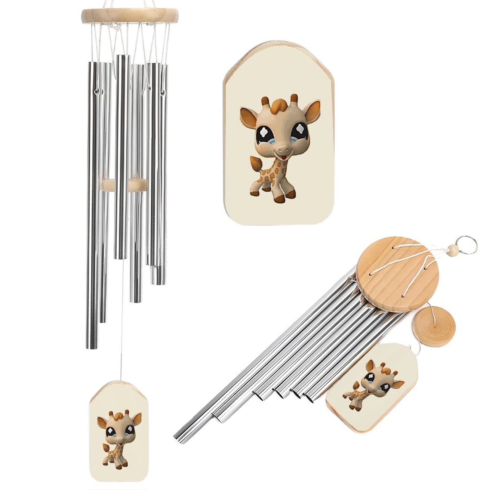 Giraffe Funny Cute Wind Chimes for Garden Aluminum Memorial Windchimes for Outdoor Yard Decor