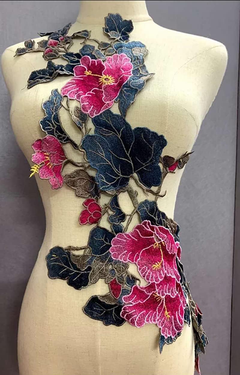 1pcs Beautiful Flowers Embroidered Sewing Applique Patches (Color A Violet)