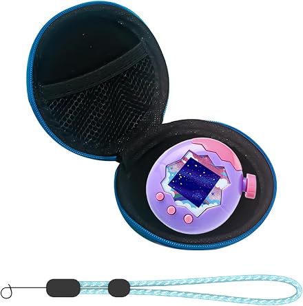 Storage Bag for Tamagotchi Paradise,360 Protective Bag Carrying Case with Lanyard Water-Resistant,Blue